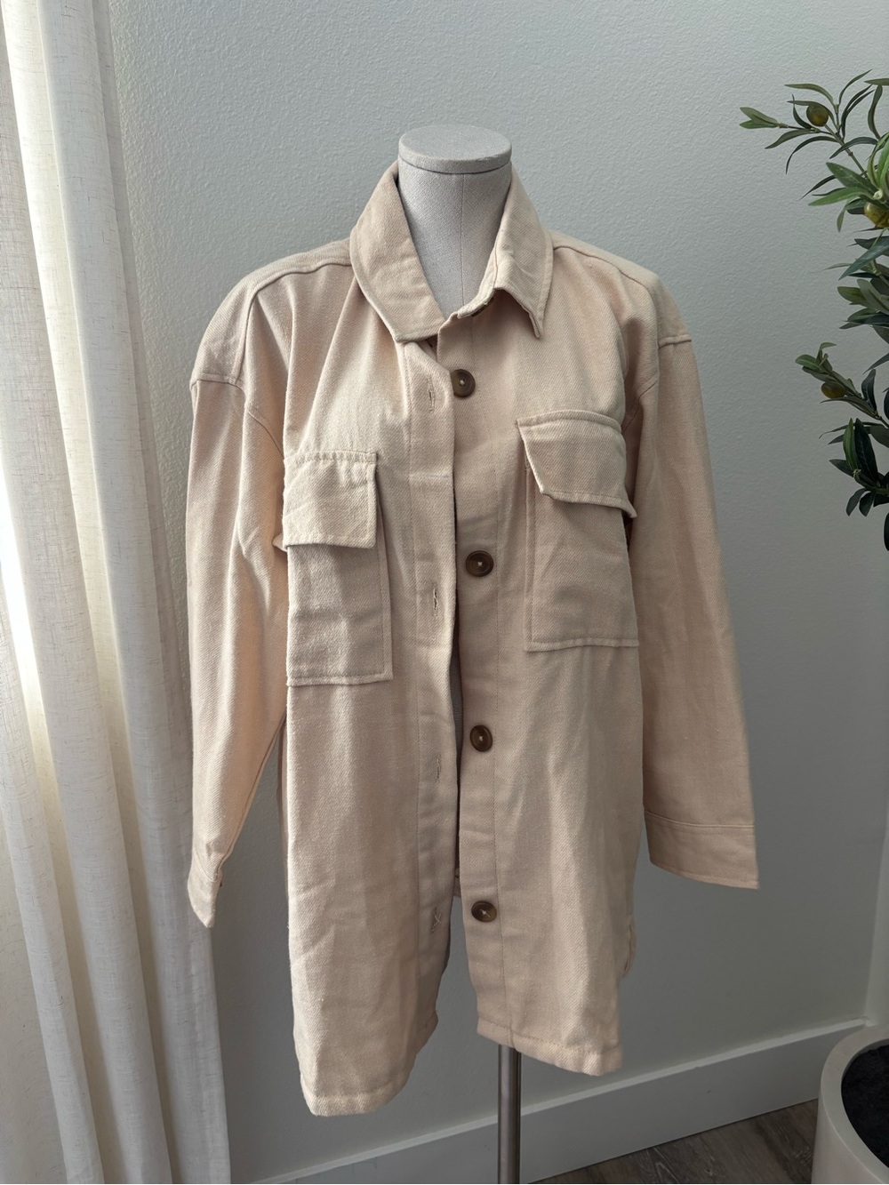Serra Sandstone Utility Jacket with Flap Pockets